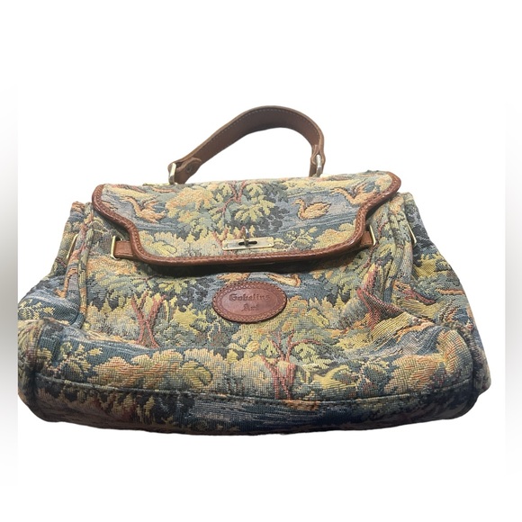 Gobelins Art Vintage Small Tapestry Fabric Needlepoint Bag with Chain Strap - Picture 1 of 8